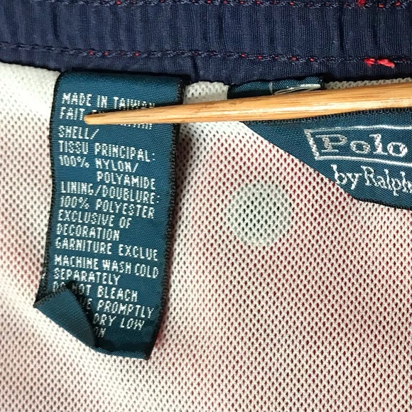 Polo Ralph Lauren Swim Trunks Red Elastic Waist Mesh Lined Men's Large - Picture 11 of 11